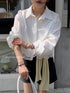 Casual Collar Down Crop Shirts